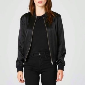 XS black satin Zara bomber jacket